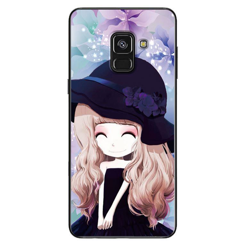 Ốp Lưng Dành Cho Điện Thoại Galaxy A8 2018 - Anime Cô Gái Nón Đen