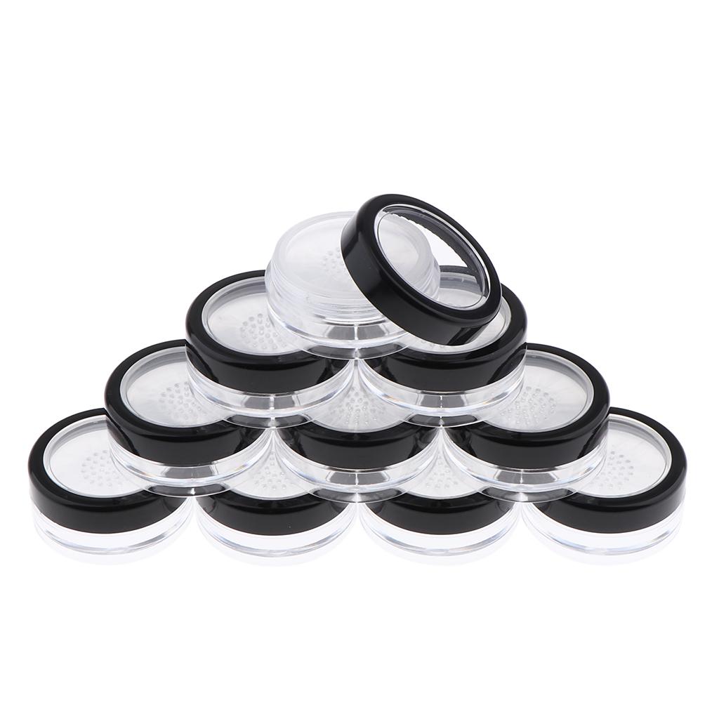 10 Pieces Empty Powder Case PP Plastic Box Cosmetic Makeup Loose Powder Jar