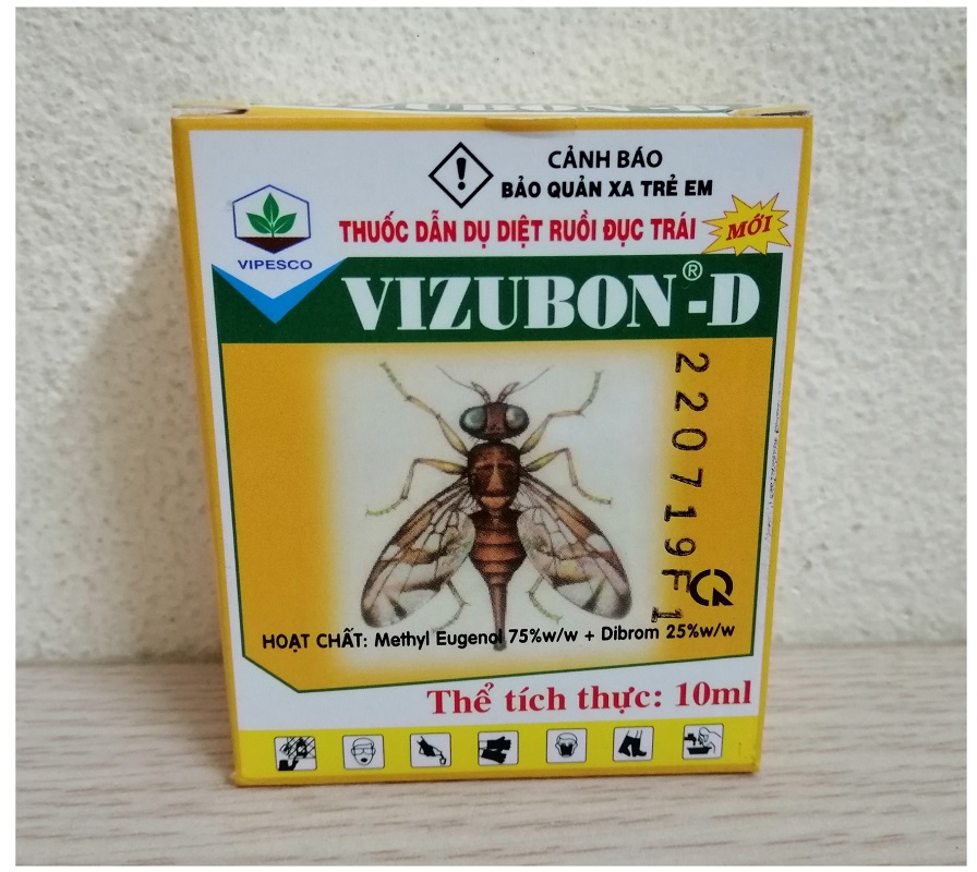 1 HỘP 2 lọ (10ml/lọ) THUỐC DẪN DỤ DIỆT RUỒI ĐỤC TRÁI VIZUBON-D