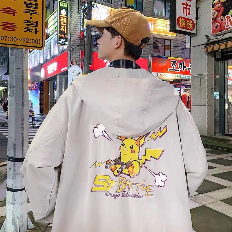 Áo khoác dù unisex form rộng PIKa Chiến nam nữ phong cách ulzzang KUN