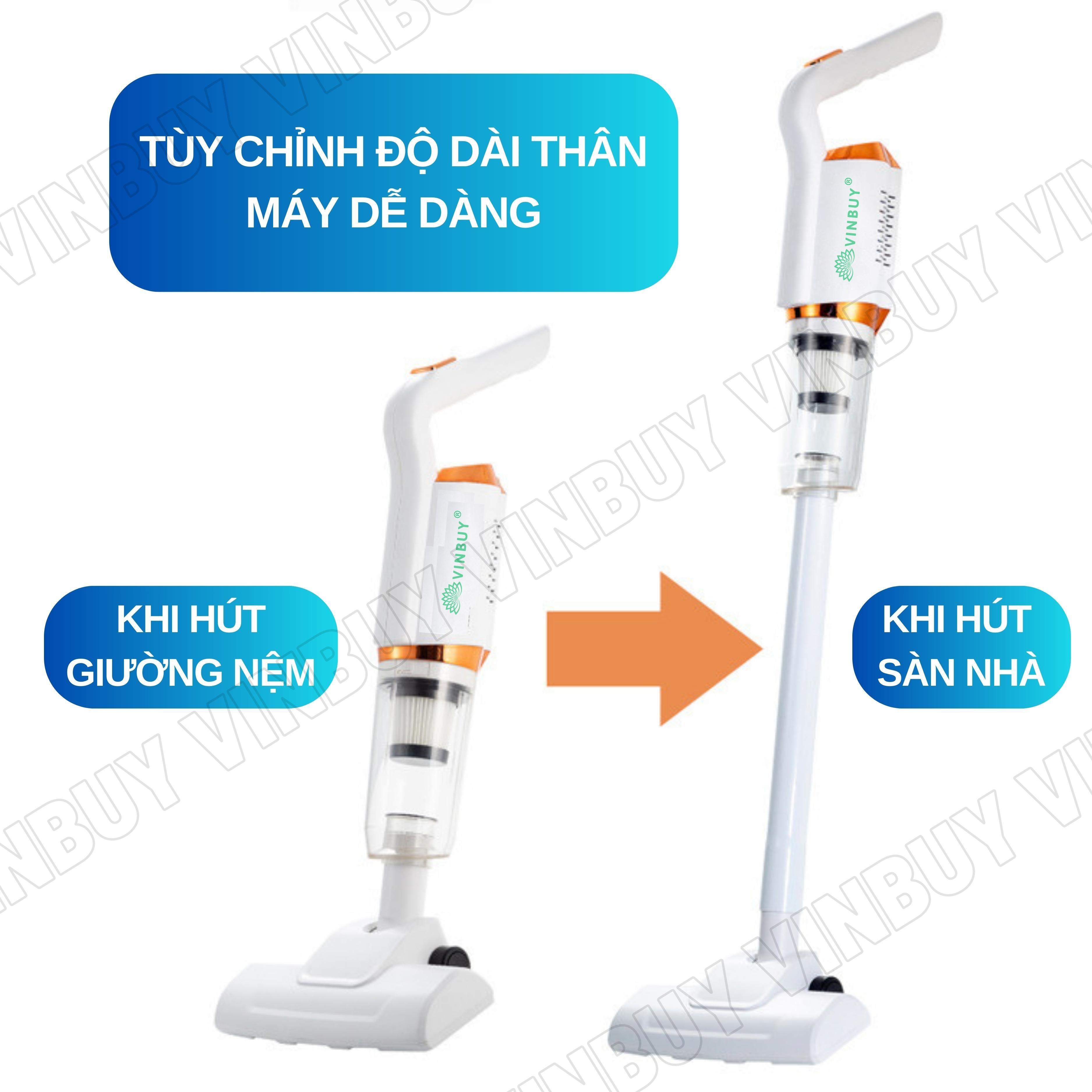 Máy Hút Bụi Cầm Tay Không Dây VinBuy Sử Dụng Pin Sạc, Vacuum Cleaner Đa Năng Lực Hút Mạnh Mẽ 18000PA, Máy Hút Bụi Ô Tô, Máy Hút Bụi Gia Đình - Hàng Chính Hãng