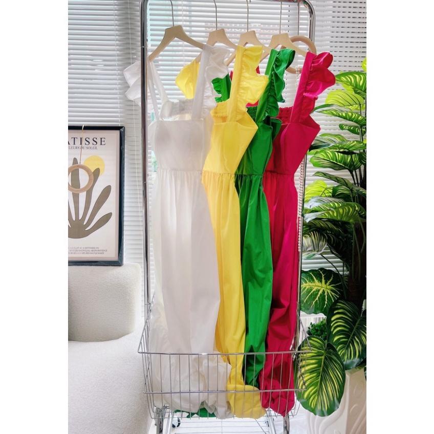 Đầm váy Maxi Tuyết thái mút ngực hở lưng vàng xanh hồng trắng bèo Ivy fashion đi biển dự tiệc dạo phố bigsize gợi cảm
