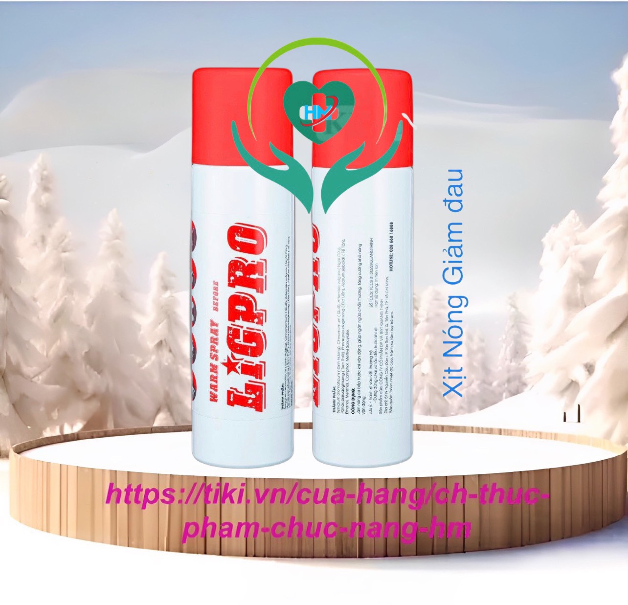 Chai xịt nóng Ligpro giảm đau sau chấn thương Warm spray , 200ml