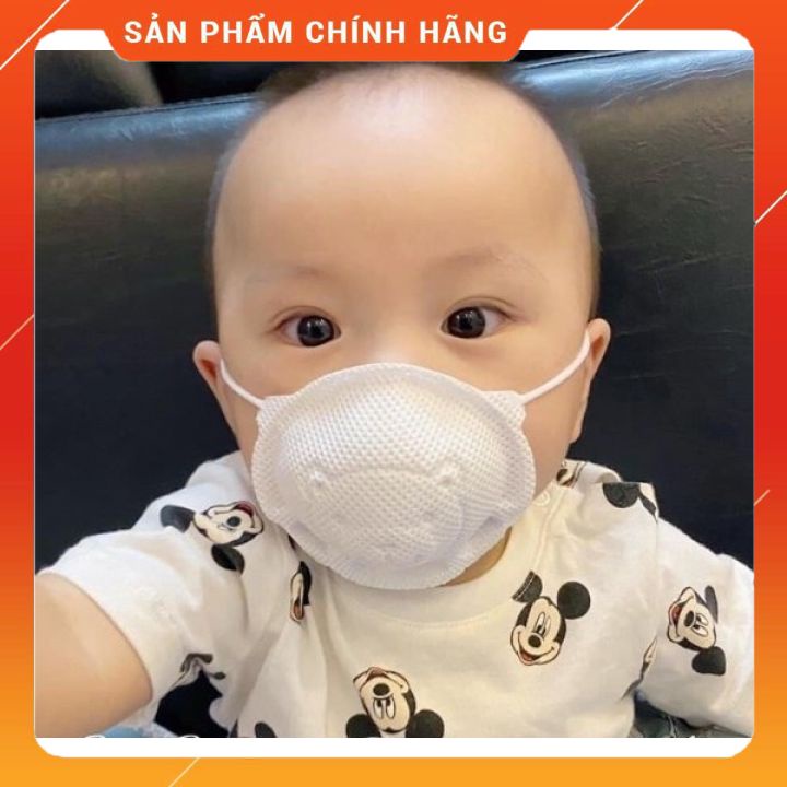 Set 3 chiếc Khẩu trang 3D hình gấu Uni Mask cho bé sơ sinh từ 0-3 tuổi hàng Việt Nam