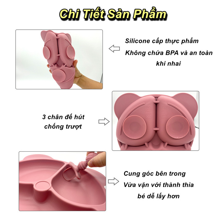 Bộ Ăn Dặm 6 Món Mama Bear Silicone Cao Cấp Dành Cho Bé - Home Decor Furniture