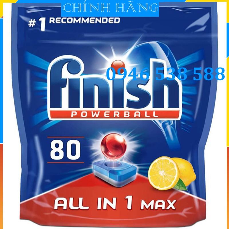 Viên rửa bát Finish All in 1 Max Túi 80 viên (tặng thêm 100 gam muối)