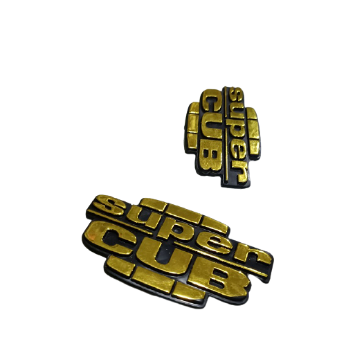 Tem nổi dán xe Super Cub chữ nổi Màu Vàng - phong cách cổ điển - TKB-8533