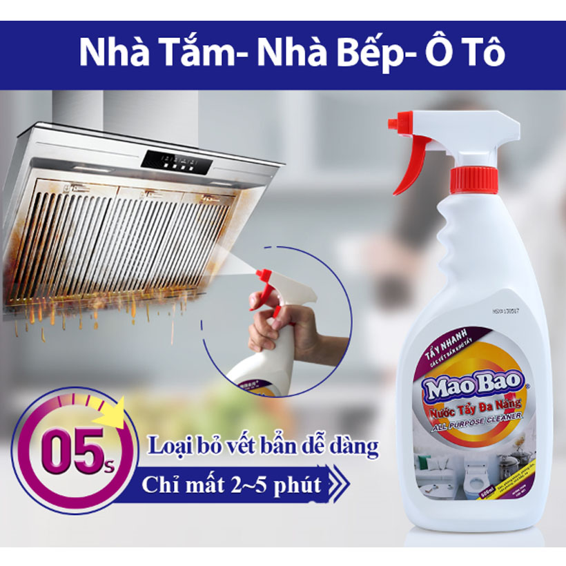 Combo 06 chai Nước Tẩy Đa Năng Mao Bao 600ml
