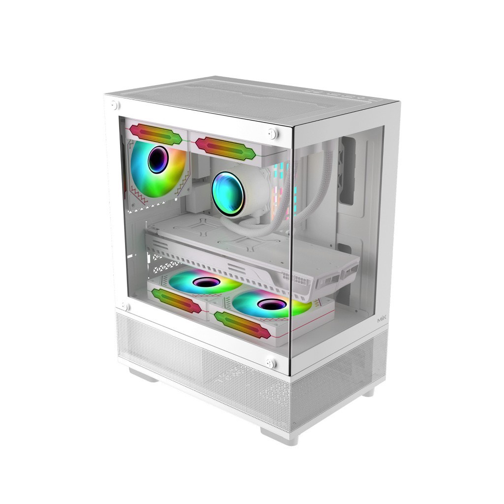 VỎ CASE MIK AETHER GAMING WHITE ( NO FAN) - Hàng Chính Hãng