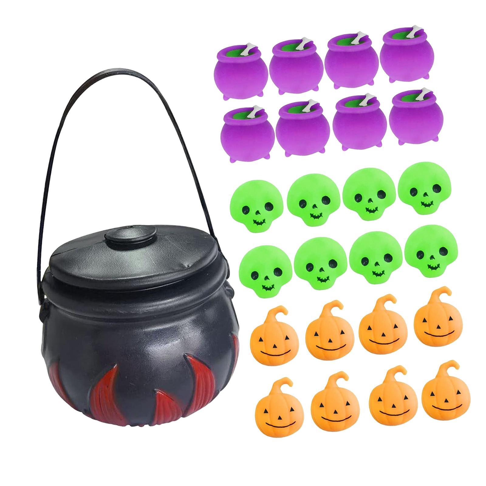 24x Halloween Toys in A Pot Stress Reliefing Toys for Family Gifts