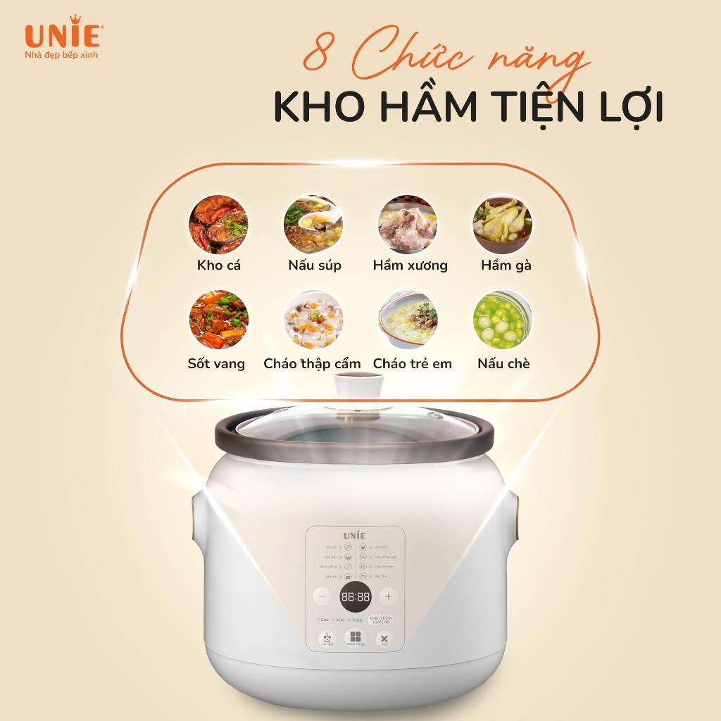 Nồi Nấu Chậm Unie USC208, 2.0Lit - 200w, 8 Chế Độ Kho Hầm Chuyên Dụng, Hàng Chính Hãng