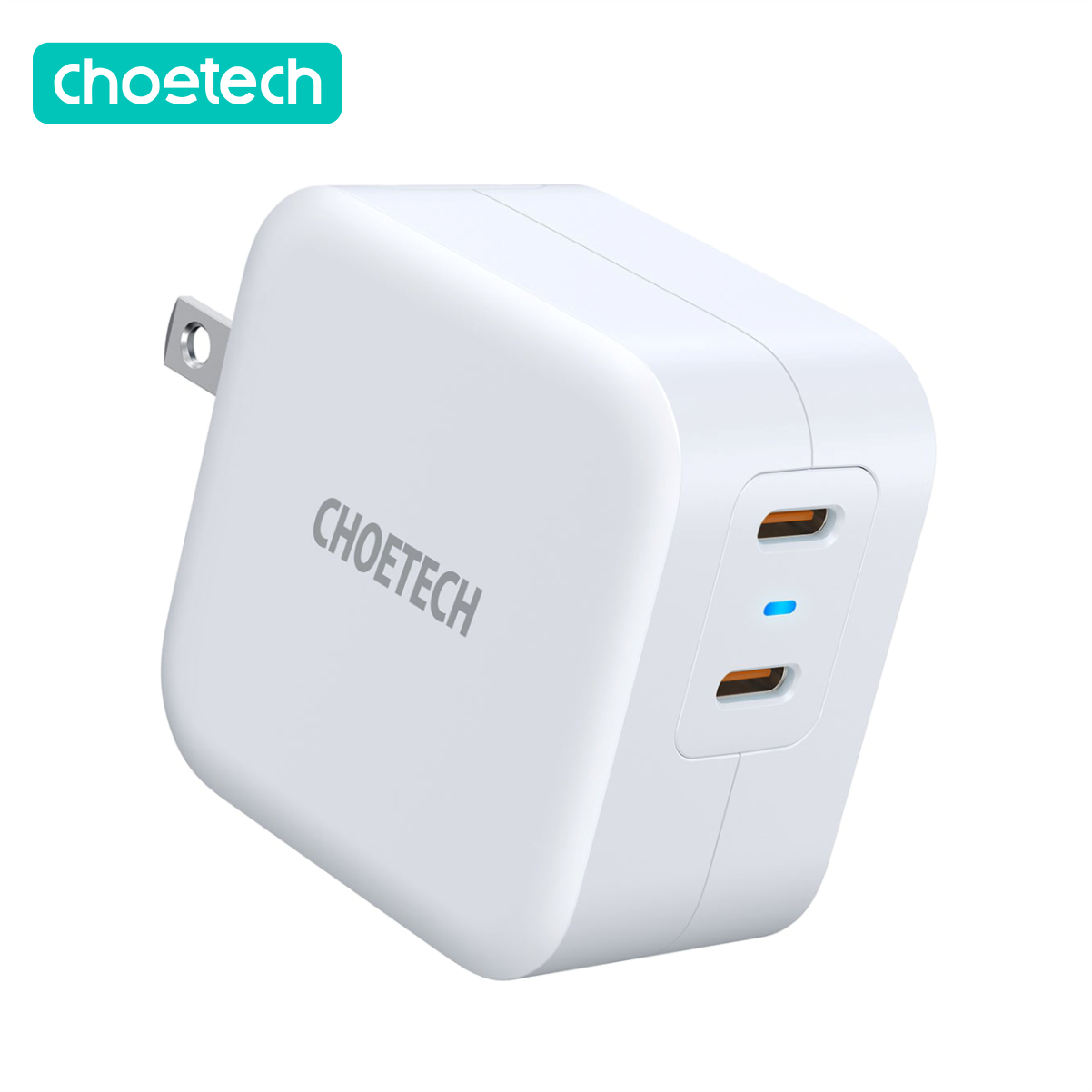 Bộ Củ Sạc Nhanh 40W 2 Cổng Type C 20W Cho iPhone iPad CHOETECH PD6009 Và Cáp Type C to Lightning IP0040 Chứng Nhận MFI Dài 1.2M - Hàng Chính Hãng