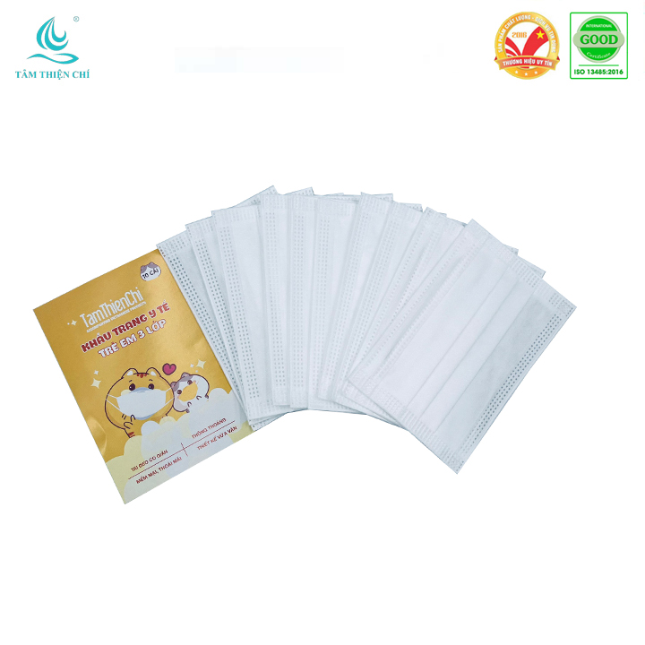 Khẩu trang y tế Tâm Thiện Chí VRT Quai bản mềm Túi 10 cái