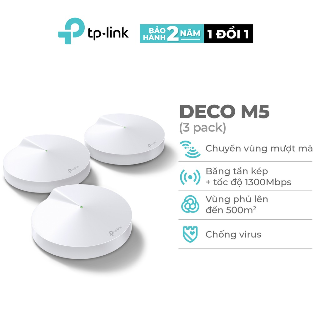 Bộ Phát Wifi Mesh TP-Link Deco M5 AC1300  - Hàng Chính Hãng