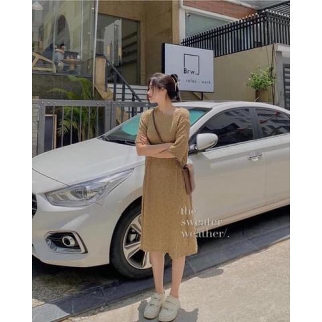 Váy Xốp Nhăn Dài