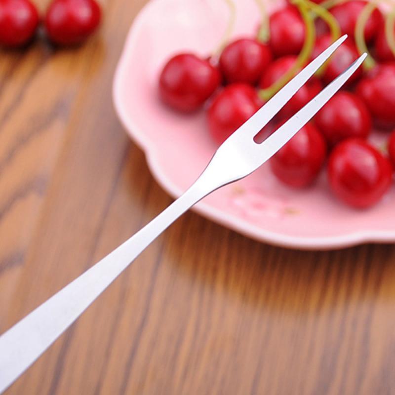 Stainless Steel Flatware Fruit Snack Dessert Fork Kitchen Party Pick Gadget Fruit Fork Stailess Steel Fork Home Kitchen Tools