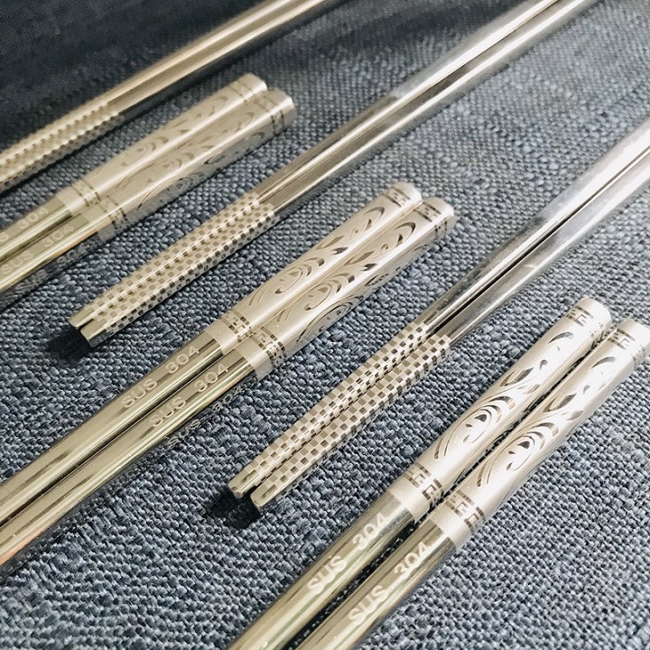 Bộ 5 đôi đũa inox 304 màu vàng cao cấp