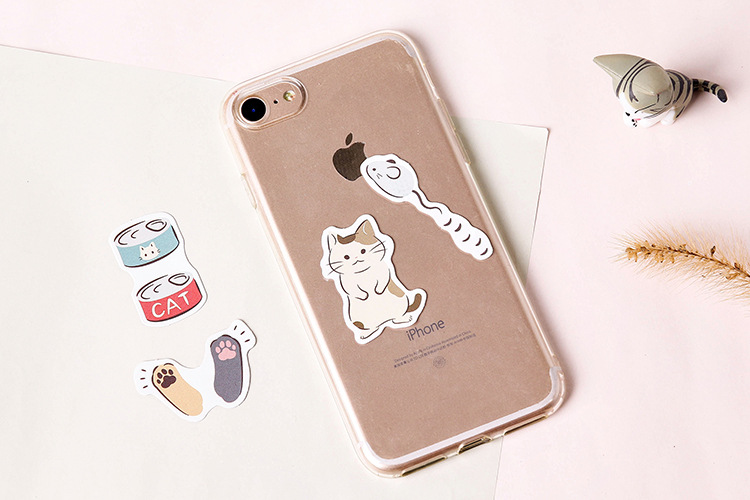 Sticker hộp 45 miếng dán - Mèo Đôi - Hộp nhãn dán trang trí sổ tay bullet journal - M059