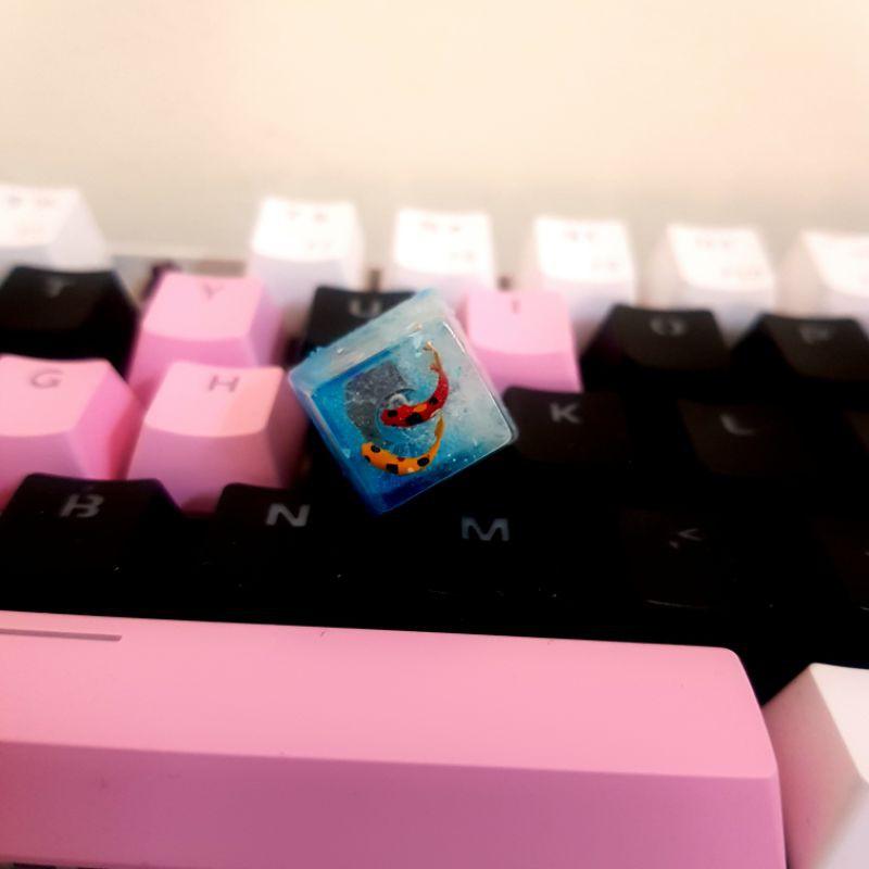 Nút Keycap Profile OEM hàng R4 - Nút bàn phím hình đôi cá koi hiệu ứng