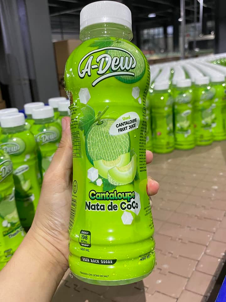 Nước Dưa Lưới Thạch Dừa A-Dew Chai 450ml - Lốc 6 Chai