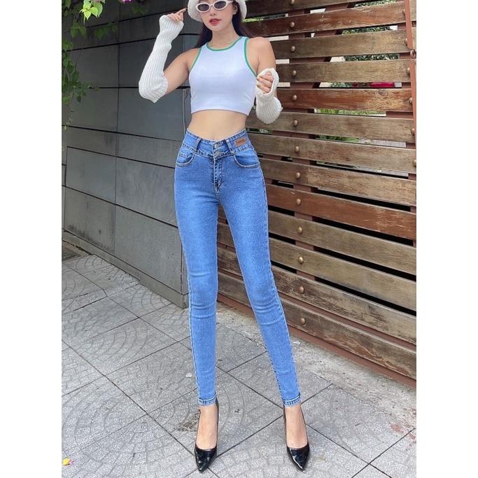 Quần Jeans Nữ Lưng Cao Co Giãn Tôn Dáng