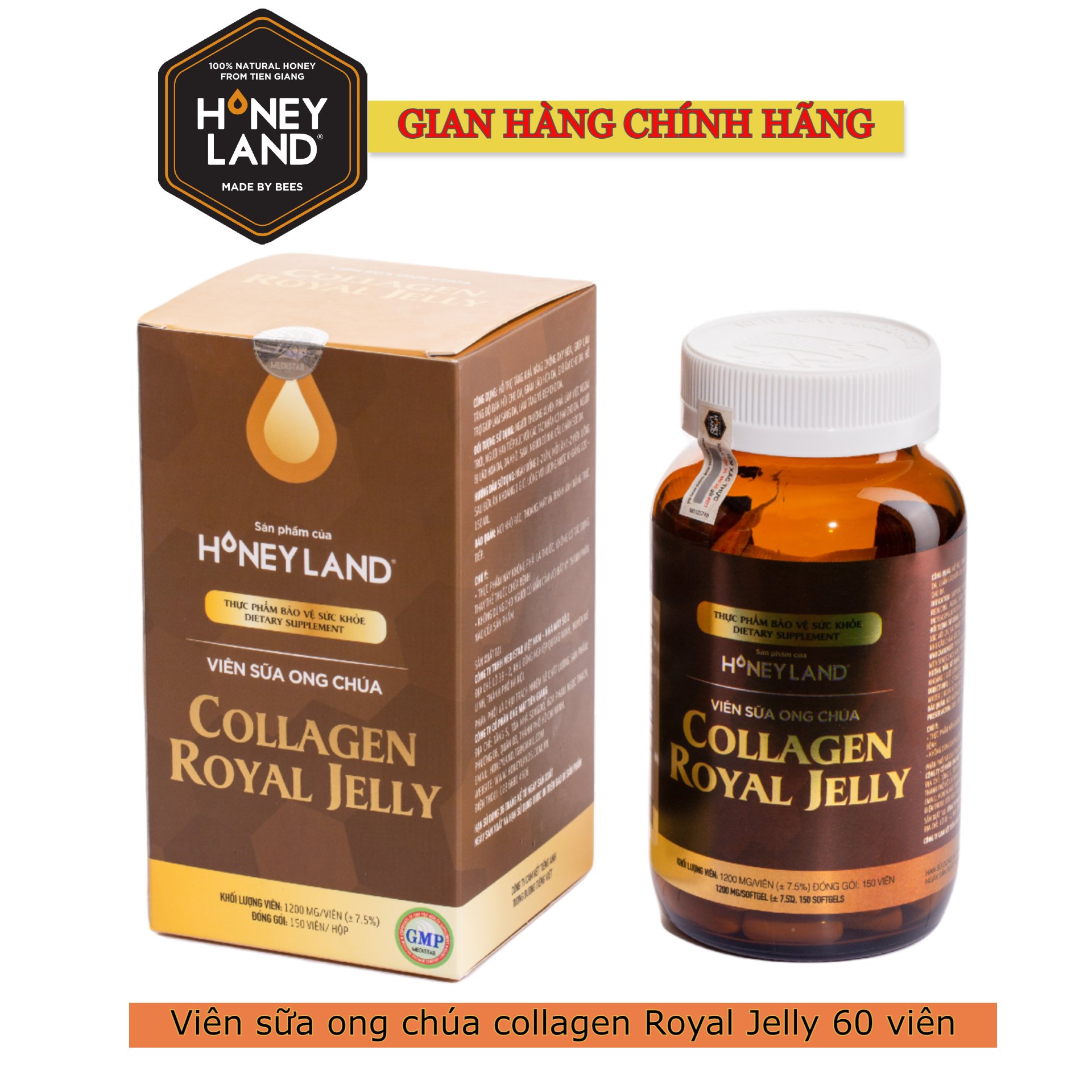 VIÊN SỮA ONG CHÚA COLLAGEN ROYAL JELLY HONEYLAND 60 VIÊN 