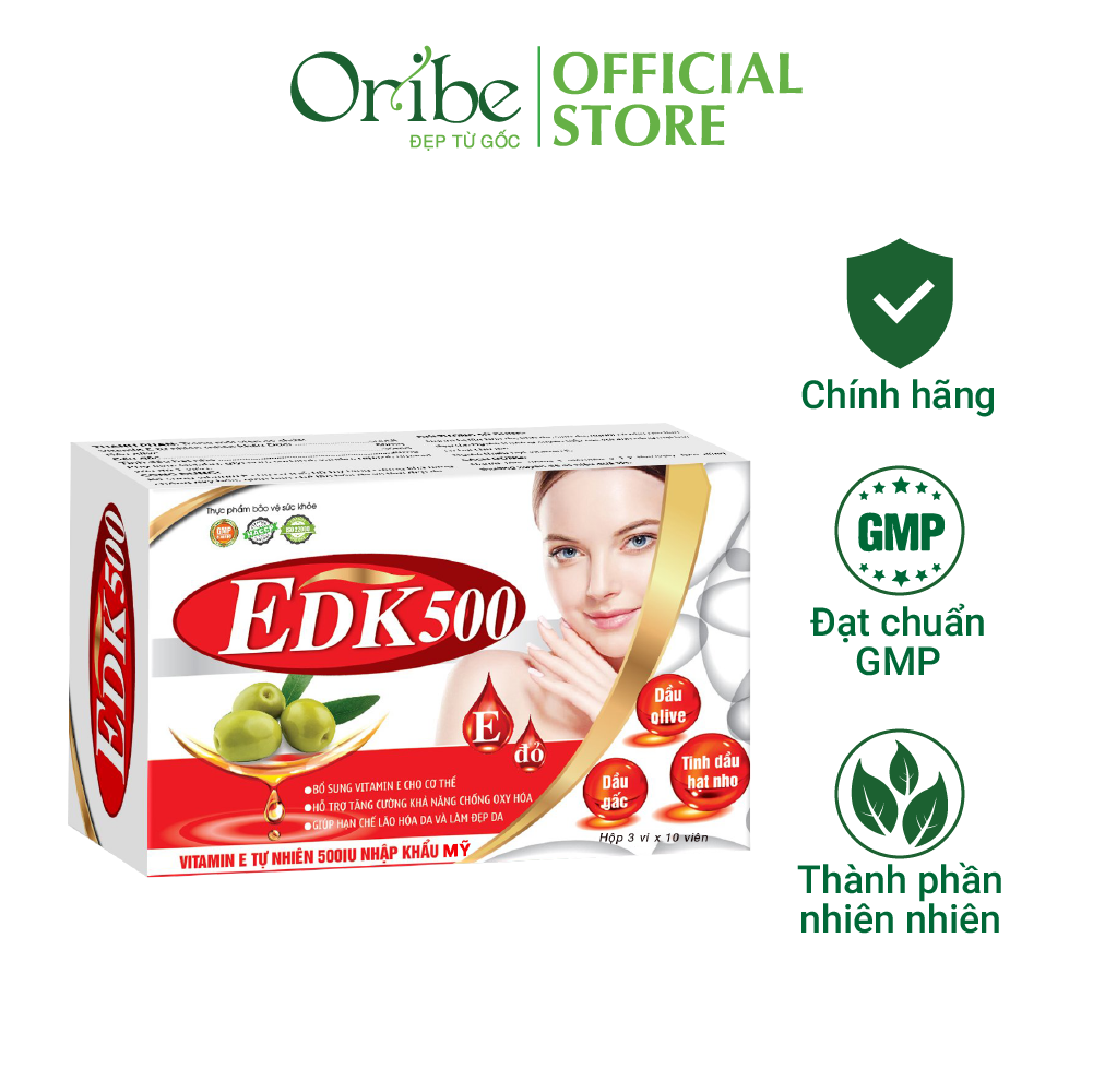 Viên Uống Bổ Sung Vitamin E EDK500 - Giúp Tăng Cường Chống Oxy Hóa, Trẻ Hóa Và Làm Đẹp Da