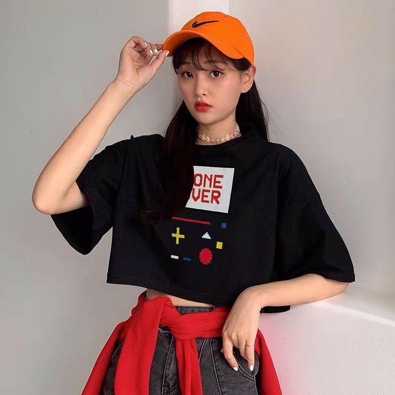 Áo croptop nữ tay lỡ , from rộng, freesize , thun cotton mềm mịn