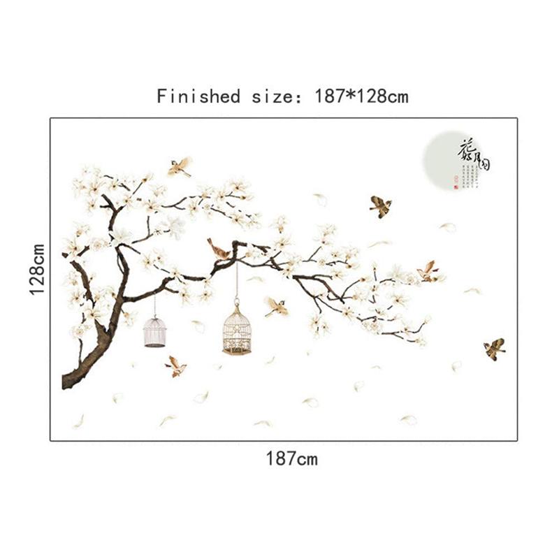 Sticker Dán Tường Họa Tiết Hình Cái Cây Và Hoa Size Lớn Dùng Trang Trí Phòng