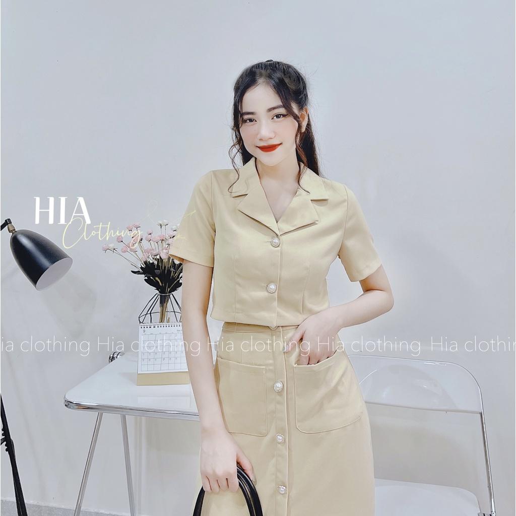 Set Áo Cổ Vest Chân Váy Dài| Thiết Kế Độc Quyền|HIA Clothing S405