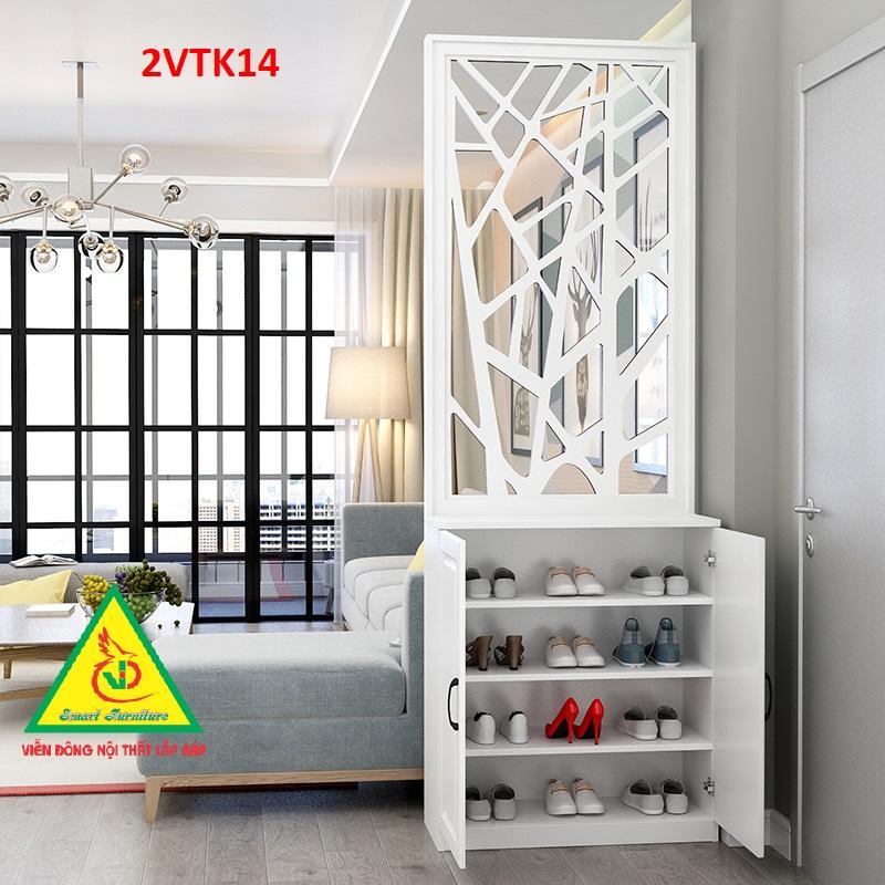 Tủ kệ trang trí kiêm vách ngăn phòng khách , nhà bếp 2VTK14 - Nội thất lắp ráp Viendong Adv