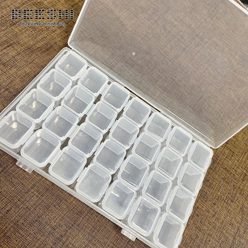 Hộp đựng đá và phụ kiện charm nail 28 ô có thể tháo rời -beeshi shop nail