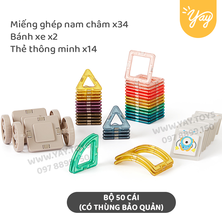 [NHIỀU MẪU] Đồ Chơi Xếp Hình Lắp Ghép Nam Châm phát triển tư duy cho bé từ 3 tuổi - KUB