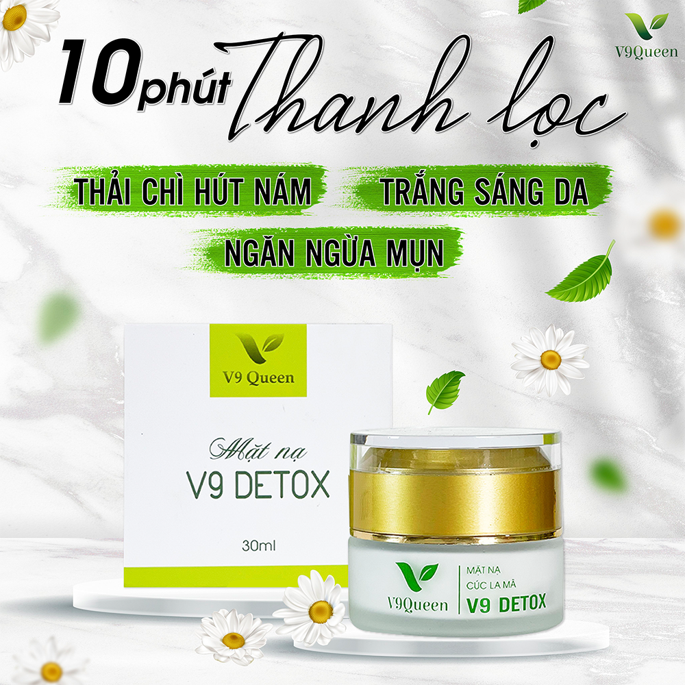 Mặt Nạ Thải Độc V9Queen, Ngăn Ngừa Mụn Nám, Dưỡng Trắng Da