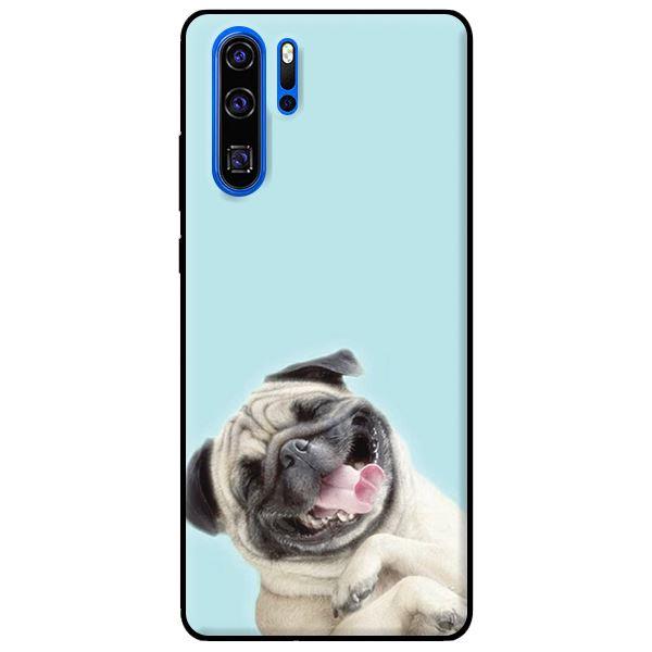 Ốp lưng in cho Huawei P30 Pro Pulldog Smile Nền Xanh - Hàng chính hãng