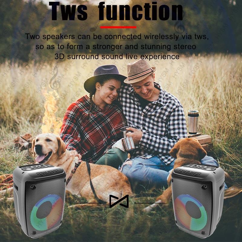 Super Subwofer Bluetooth loa không dây cao công suất cao Bass Bass Outdoor Sound Bar Caixa de SOM Radio di động TF/USB BT5.0 Màu