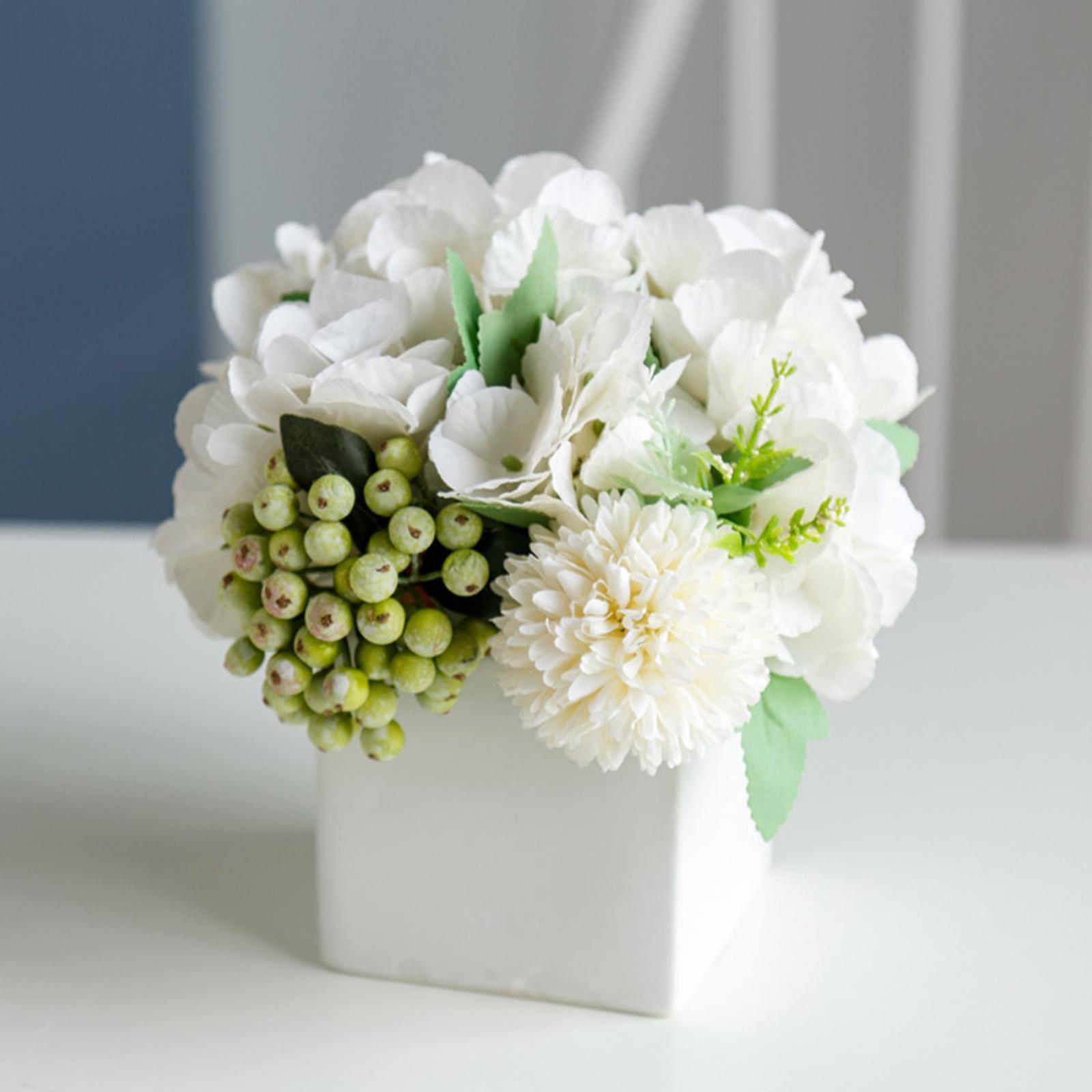 2Pcs Artificial Silk Flowers Hydrangea for Home Garden Wedding Decoration