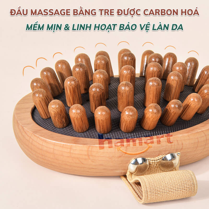 Bàn Chải Massage Thông Kinh Lạc Gỗ Sồi Matxa Body Cơ Thể Thon Gọn Bụng Cọ Thư Giãn Đầu Cổ Vai Gáy