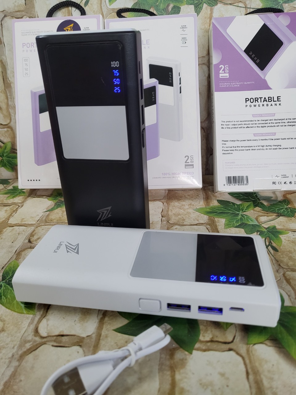 Pin Sạc Dự Phòng LINRUI LR004 10000mAh 2 Cổng USB Sạc 2 Thiết BỊ Cùng Lúc Tiện Lợi - Hàng Chính Hãng - Màu Ngẫu Nhiên