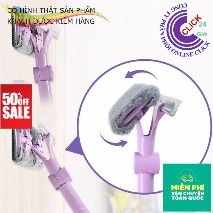 Cây Lau Kính Gạt Chùi Kính Đa Năng 2 Đầu Cán Dài Uốn Xoay Các Góc Thông Minh Chống Trơn Trượt Thanh Inox Dầy Cứng Chắc