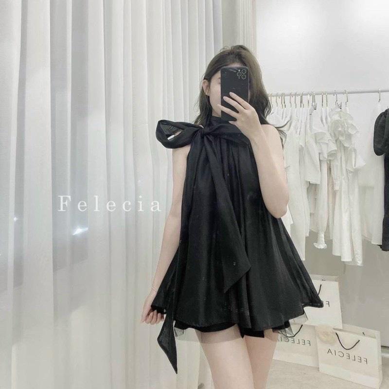 ÁO VOAN KÍNH SÁT NÁCH CỘT NƠ XẾP LY XÒE CỰC HÓT NHA CÁC NÀNG IU
