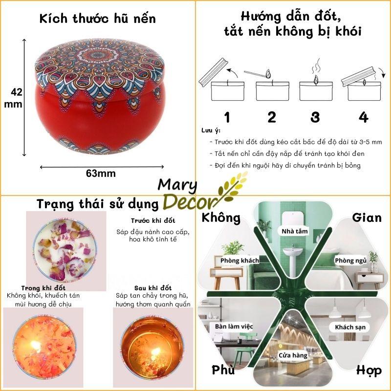 ( Sẵn Hộp Quà Tặng Set 4) Nến Thơm Hoa Khô Thiên Nhiên CHỌN HƯƠNG (HỘP ĐỰNG KHÔNG BAO GỒM NẾN