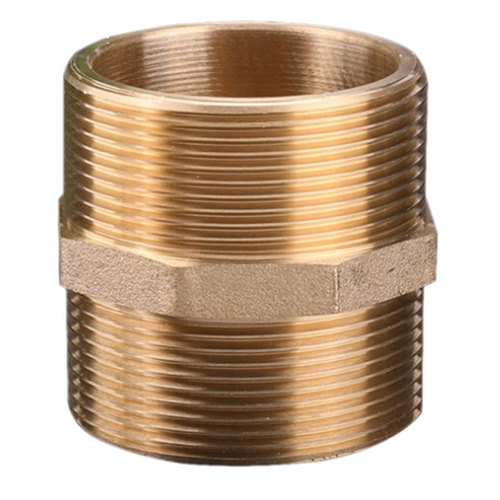 Brass Pipe Hex Nipple Fitting Adapter Male Thread Water Oil Connector DN50