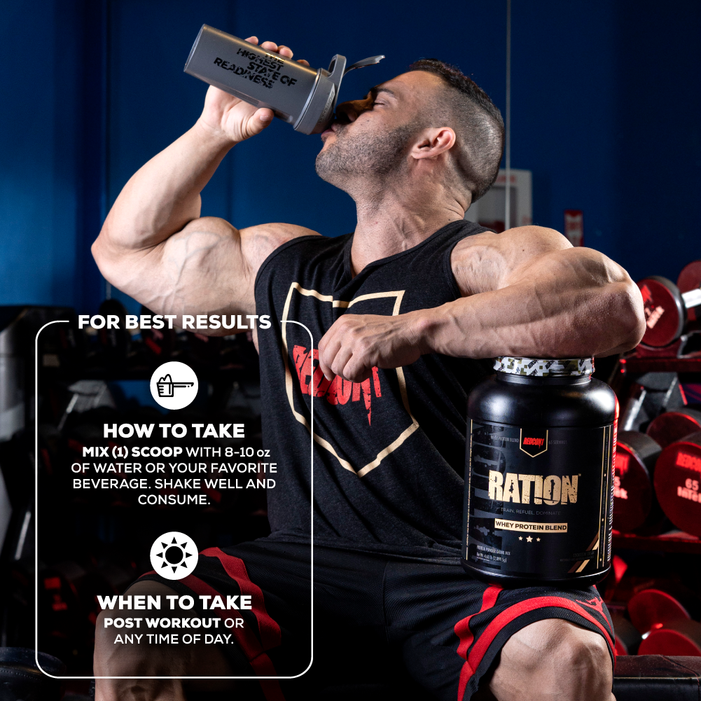 Redcon1 Ration - Whey Protein Blend 5lbs - Sữa Tăng Cơ Giảm Mỡ Tiêu Chuẩn Quân Đội (25G Protein, 11.4G EAA + 5.4G BCAA)