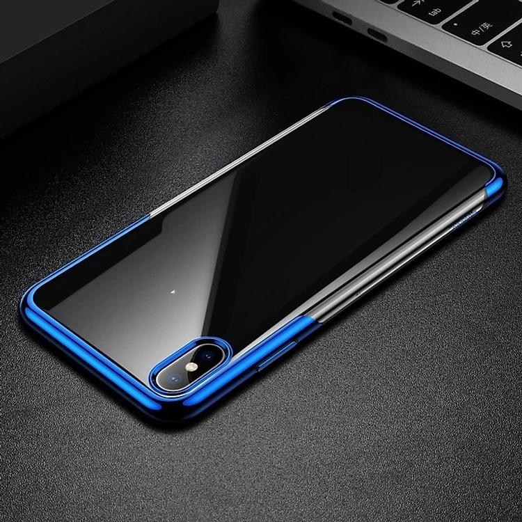 Ốp lưng Slim viền màu mạ crom dành cho iPhone X / iPhone XS Hiệu Baseus Glillter - Hàng chính hãng