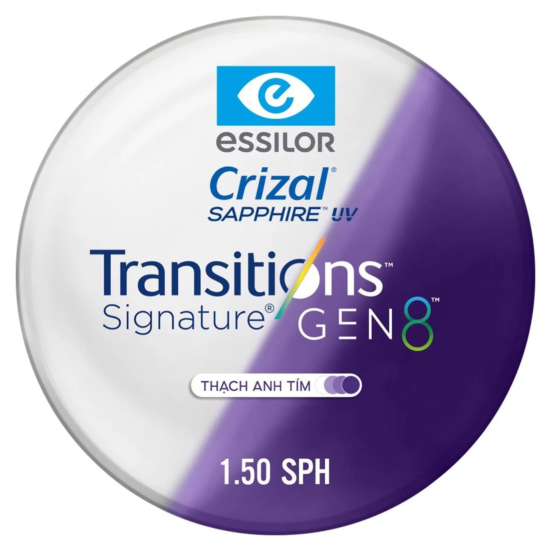 Tròng đổi màu Transitions Gen8 chuyển màu nhanh, đổi màu đậm hơn và độ bền màu cao