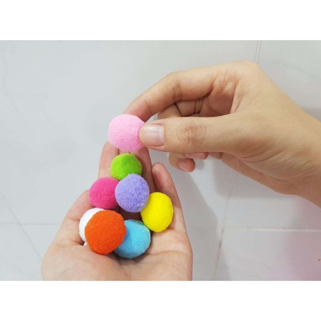 Pompom len 1,5cm chơi bột nặn đất nặn an toàn TEDU