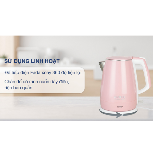 Ấm Siêu Tốc MUTOSI MK-18 1,7L - Hàng Chính Hãng