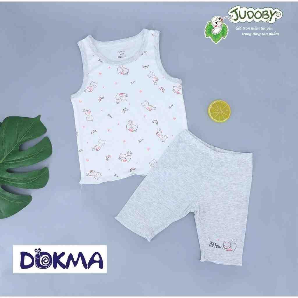 Judoby Dokma Bộ quần áo ba lỗ bé gái modal vỏ sồi siêu mát 9-36 tháng JB281