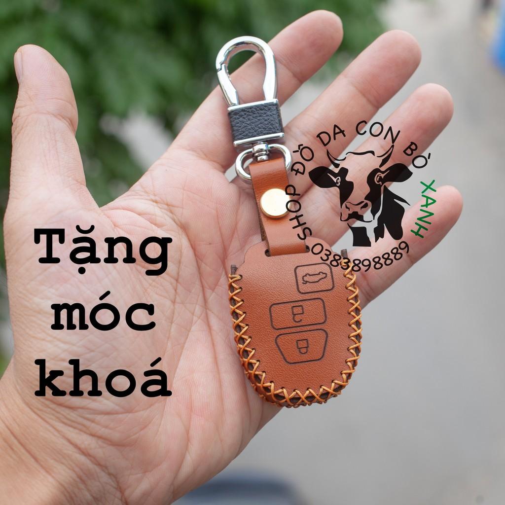 Bao da dành cho Chìa Khoá Toyota Vios, Yaris 2015 Handmade Da Thật 003